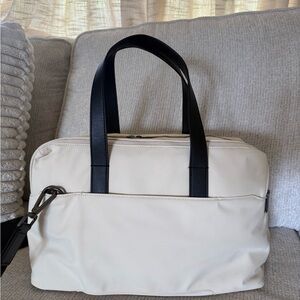 Elegant Cream and Black Men's Bag